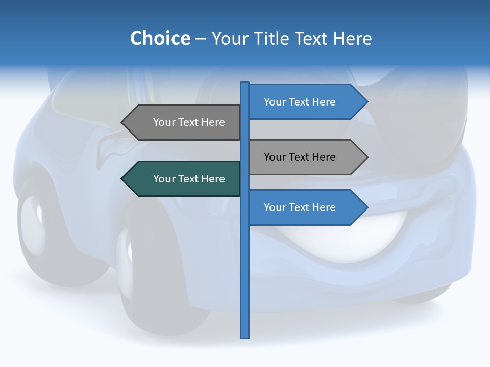 Illustration Of A Car With Glasses PowerPoint Template