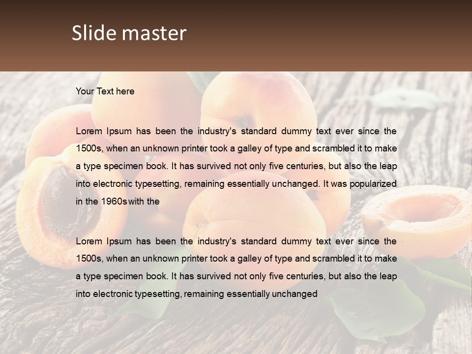 Apricots On A Bench PowerPoint Template