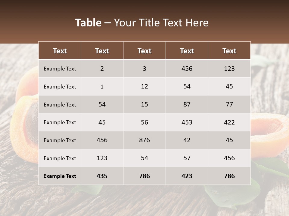 Apricots On A Bench PowerPoint Template