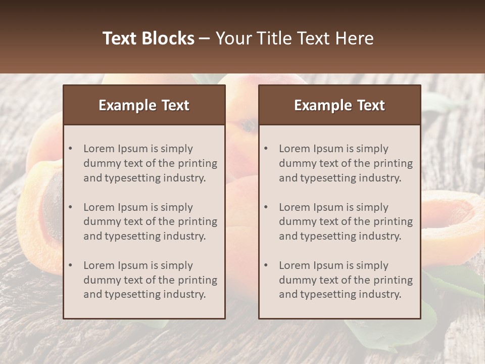 Apricots On A Bench PowerPoint Template