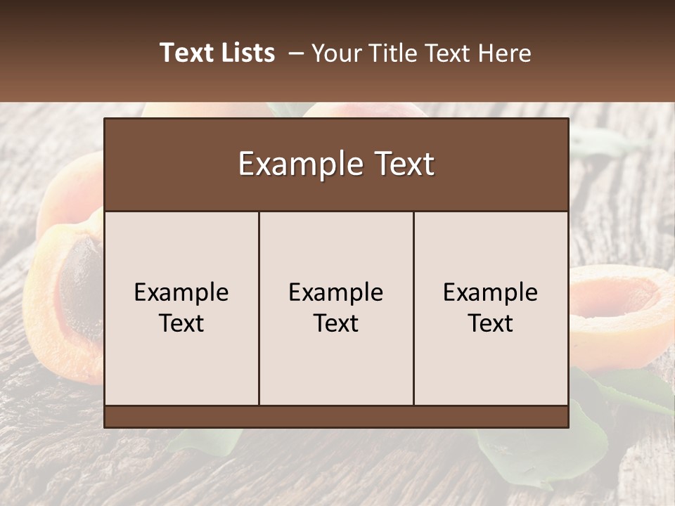Apricots On A Bench PowerPoint Template