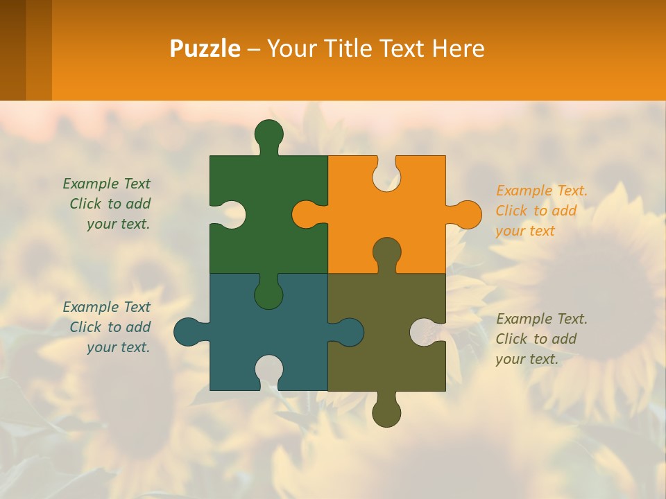 Field Of Sunflowers PowerPoint Template