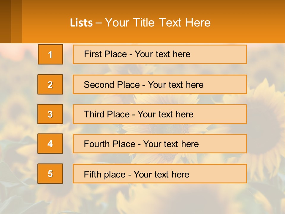 Field Of Sunflowers PowerPoint Template