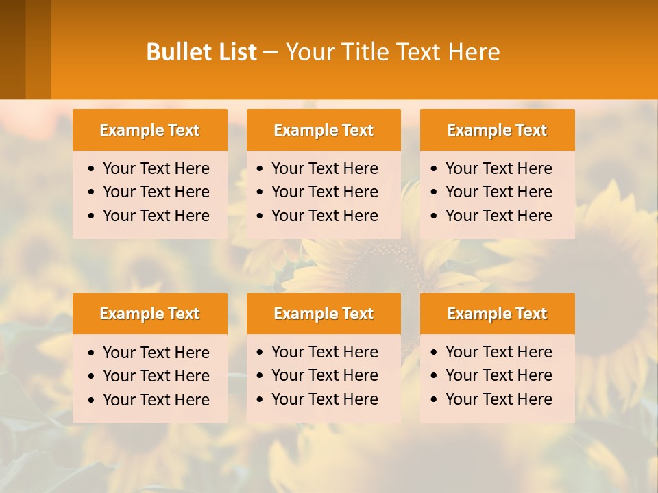 Field Of Sunflowers PowerPoint Template