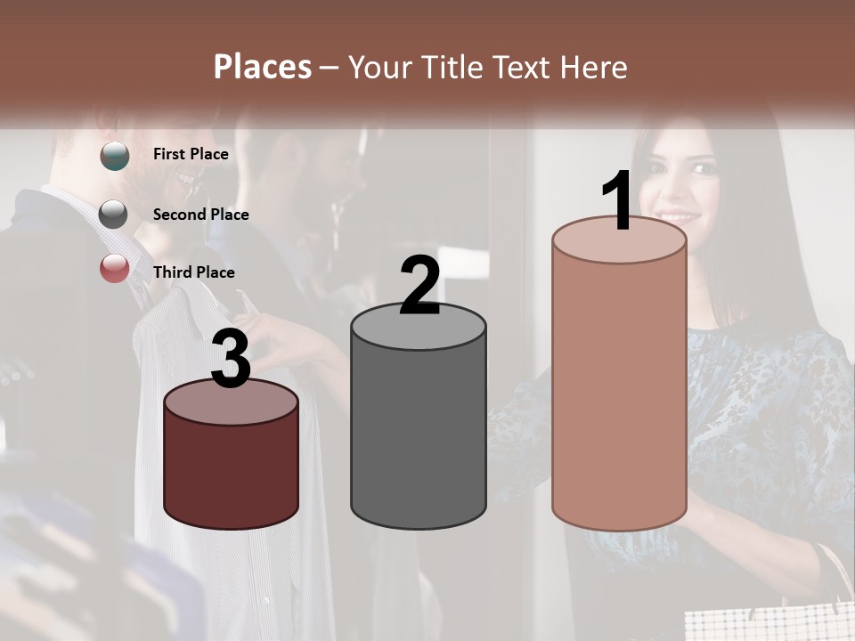 The Girl Picks Up A Shirt For Her Husband PowerPoint Template