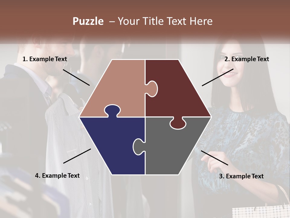 The Girl Picks Up A Shirt For Her Husband PowerPoint Template