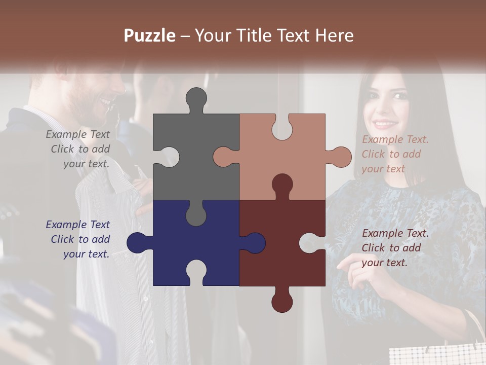 The Girl Picks Up A Shirt For Her Husband PowerPoint Template