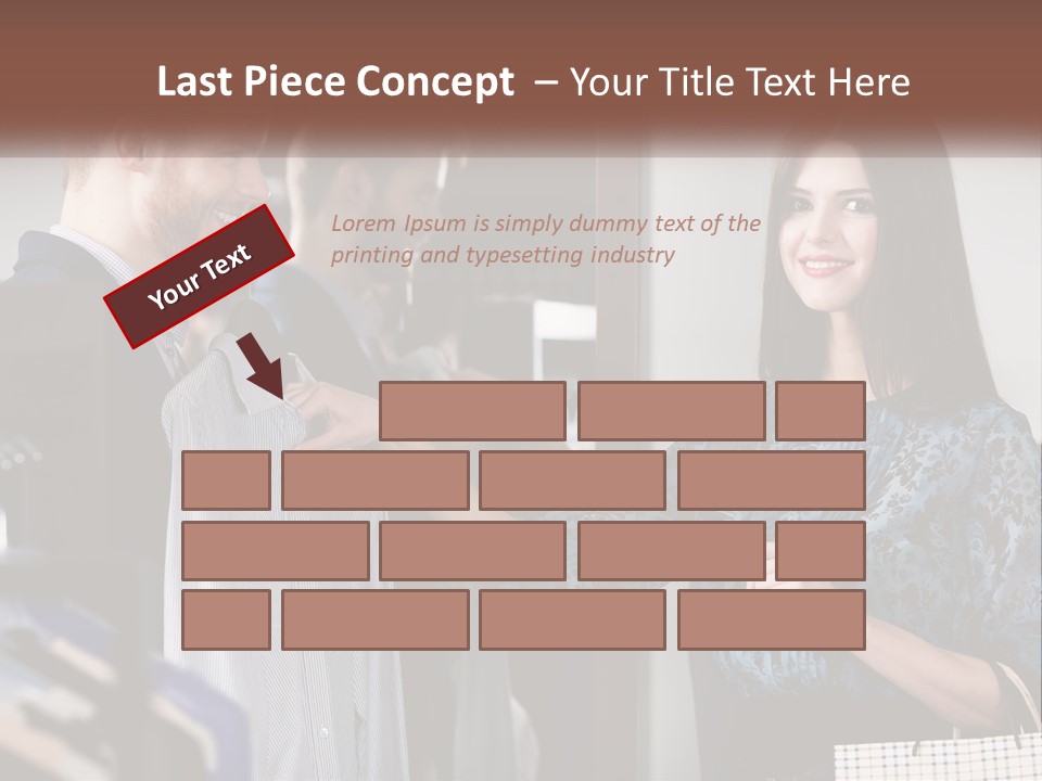 The Girl Picks Up A Shirt For Her Husband PowerPoint Template