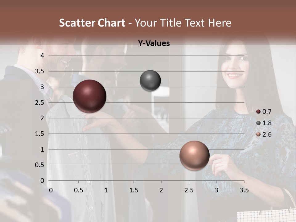 The Girl Picks Up A Shirt For Her Husband PowerPoint Template
