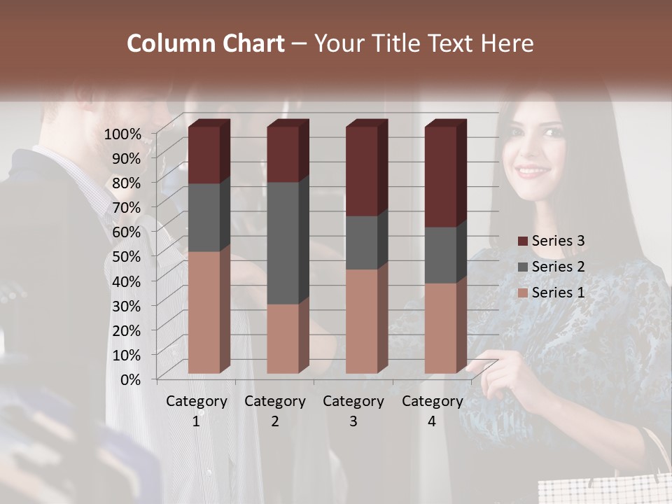 The Girl Picks Up A Shirt For Her Husband PowerPoint Template