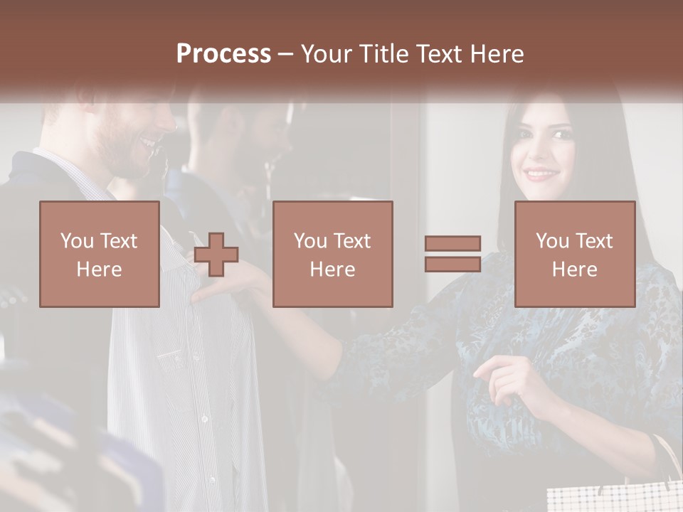 The Girl Picks Up A Shirt For Her Husband PowerPoint Template
