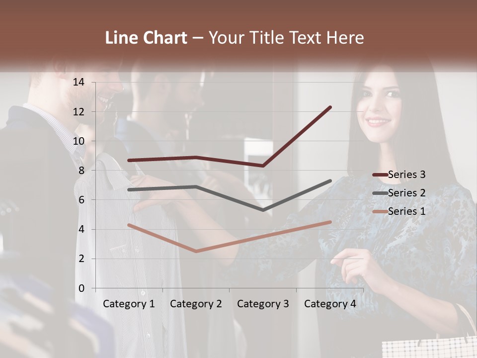 The Girl Picks Up A Shirt For Her Husband PowerPoint Template