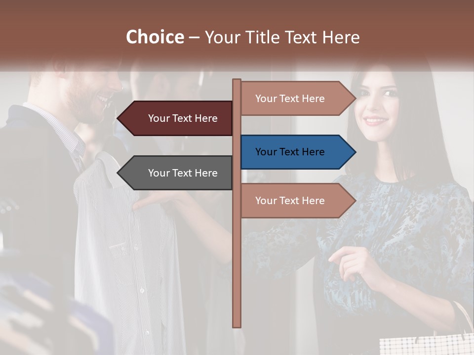 The Girl Picks Up A Shirt For Her Husband PowerPoint Template