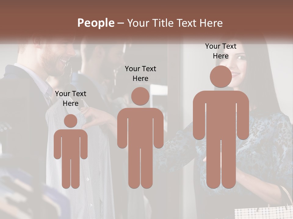 The Girl Picks Up A Shirt For Her Husband PowerPoint Template