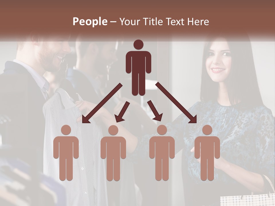 The Girl Picks Up A Shirt For Her Husband PowerPoint Template