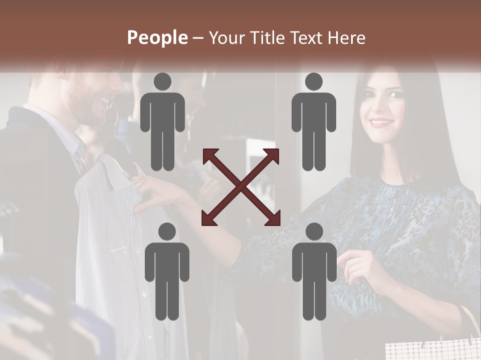 The Girl Picks Up A Shirt For Her Husband PowerPoint Template