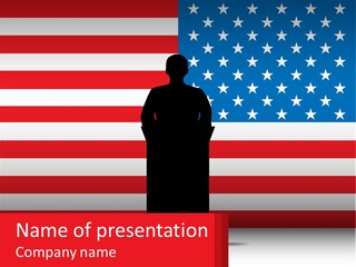 Speech Against The Background Of The Usa Flag PowerPoint Template