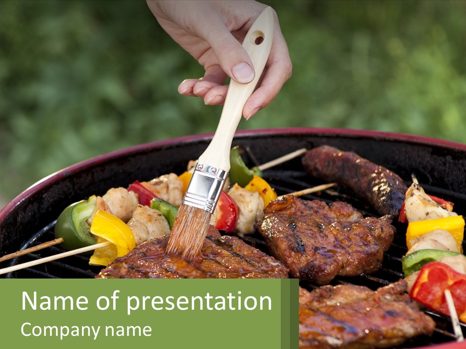Cooking Barbecue Meat PowerPoint Template