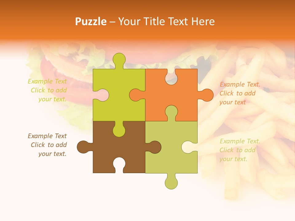 Double Burger With French Fries PowerPoint Template