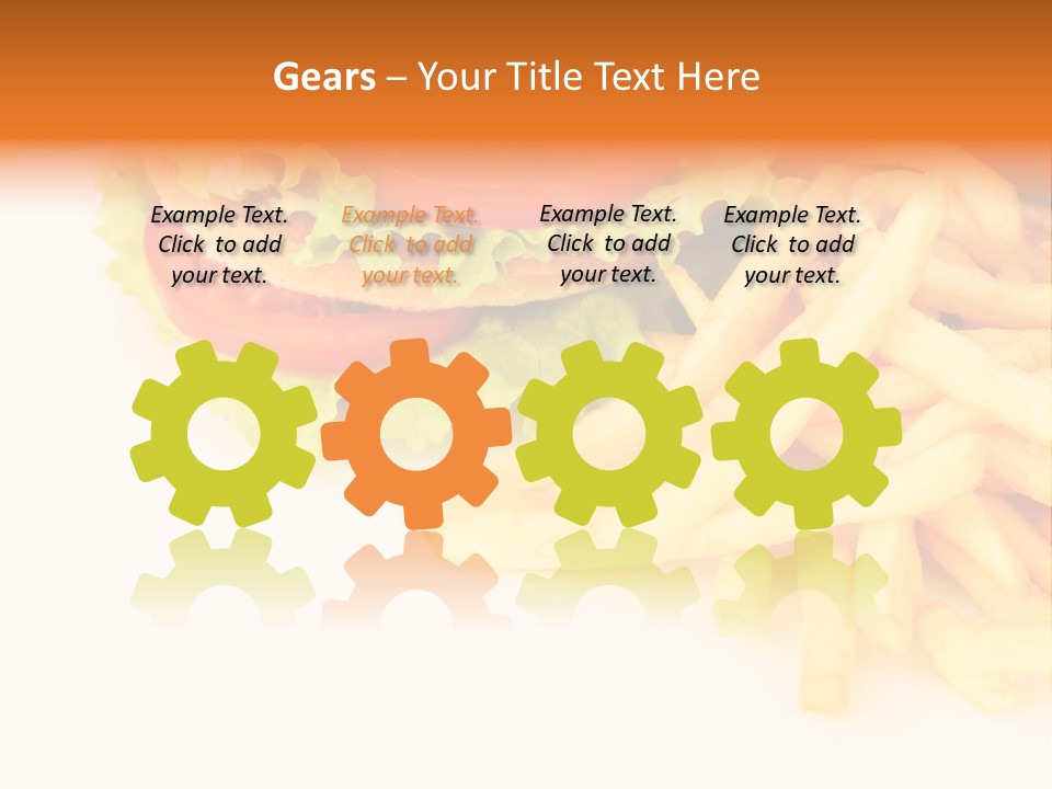 Double Burger With French Fries PowerPoint Template