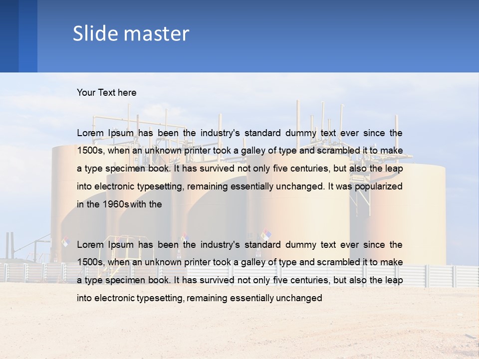 Barrels For Storage And Processing Of Oil Products PowerPoint Template