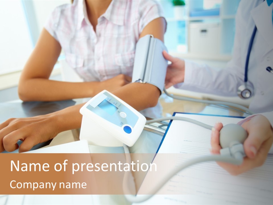 The Doctor Measures The Pressure PowerPoint Template