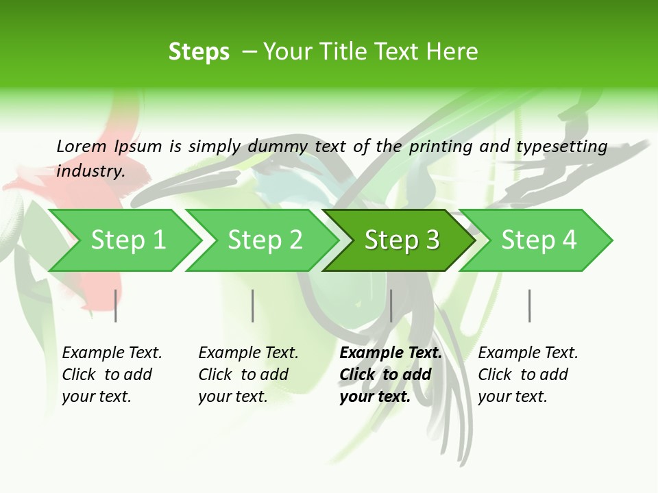 Watercolor Painting Of A Hummingbird And A Flower PowerPoint Template