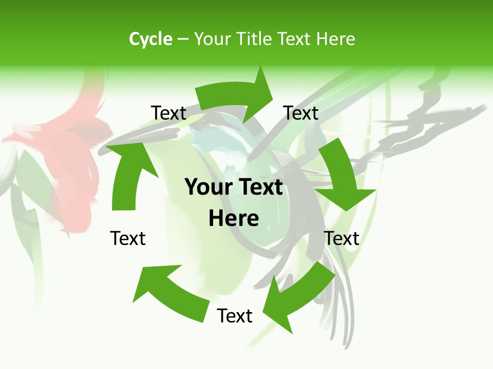 Watercolor Painting Of A Hummingbird And A Flower PowerPoint Template