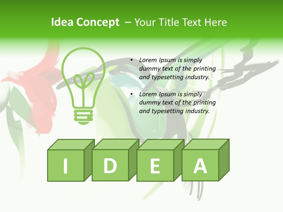 Watercolor Painting Of A Hummingbird And A Flower PowerPoint Template