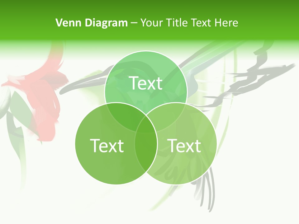 Watercolor Painting Of A Hummingbird And A Flower PowerPoint Template
