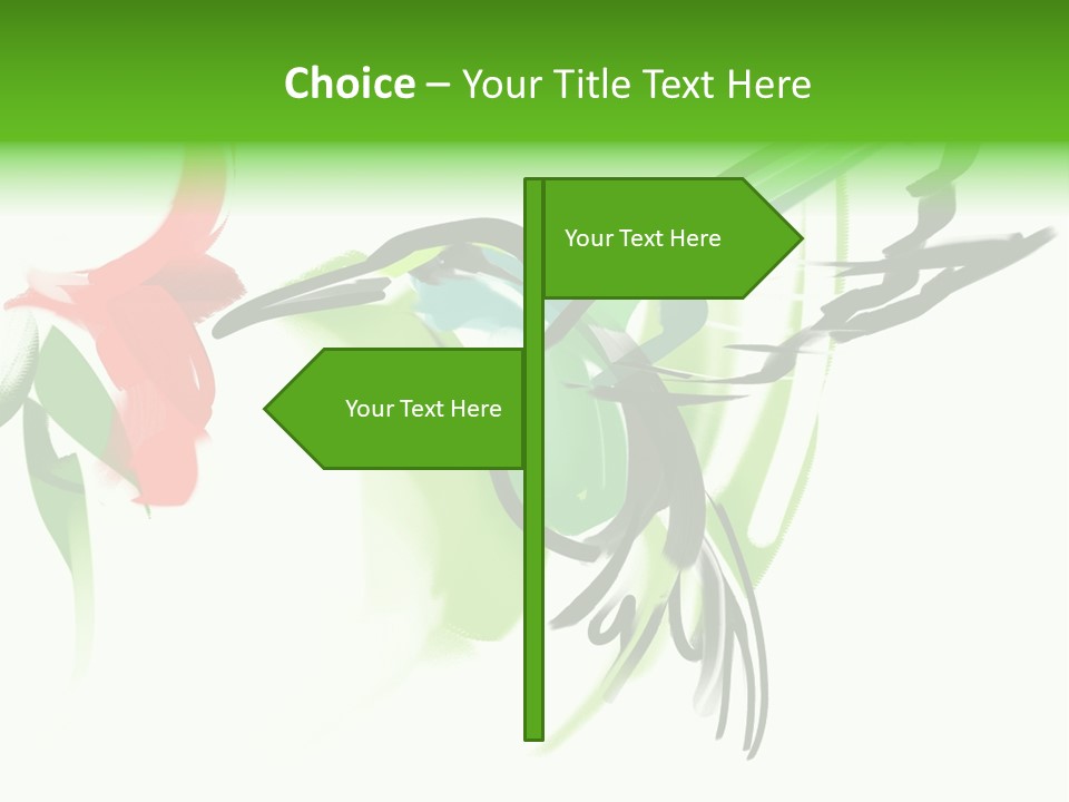 Watercolor Painting Of A Hummingbird And A Flower PowerPoint Template