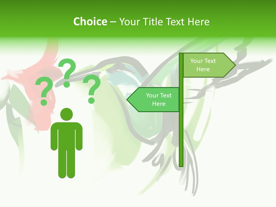 Watercolor Painting Of A Hummingbird And A Flower PowerPoint Template