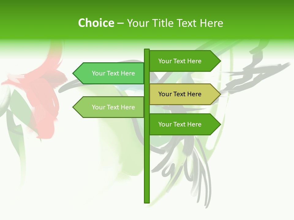 Watercolor Painting Of A Hummingbird And A Flower PowerPoint Template