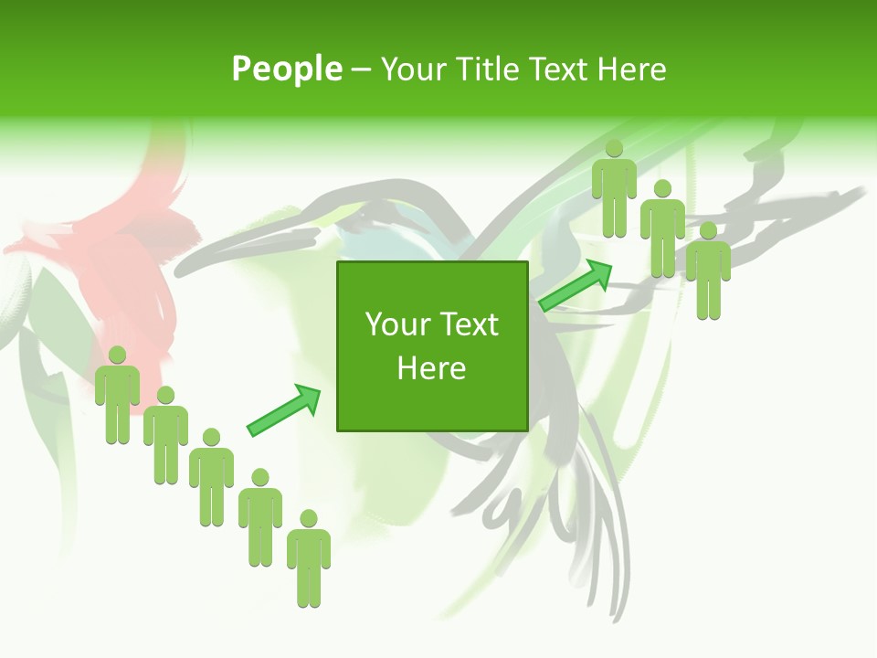 Watercolor Painting Of A Hummingbird And A Flower PowerPoint Template