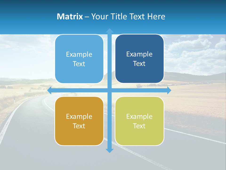 A Long Road In The Middle Of The Field PowerPoint Template