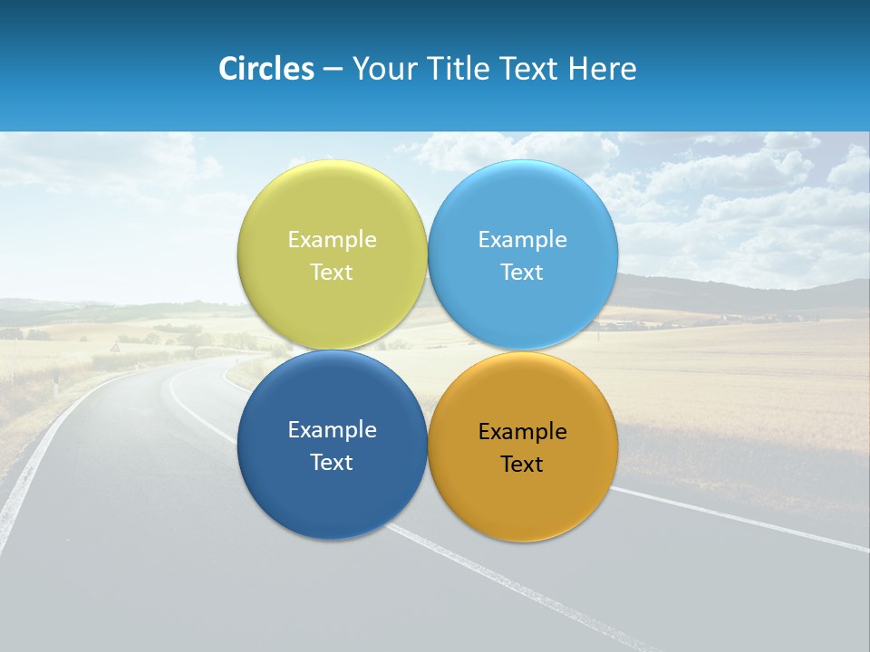 A Long Road In The Middle Of The Field PowerPoint Template