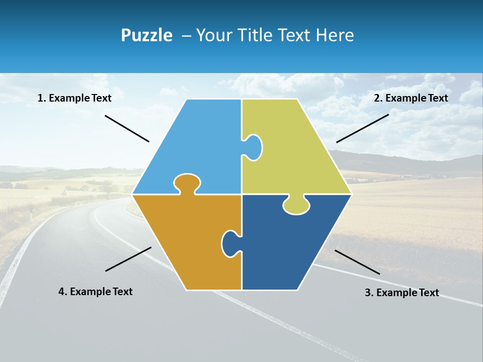 A Long Road In The Middle Of The Field PowerPoint Template