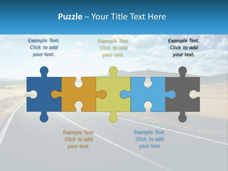 A Long Road In The Middle Of The Field PowerPoint Template