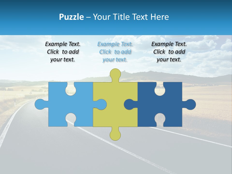 A Long Road In The Middle Of The Field PowerPoint Template