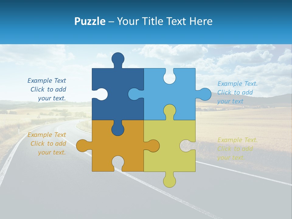 A Long Road In The Middle Of The Field PowerPoint Template