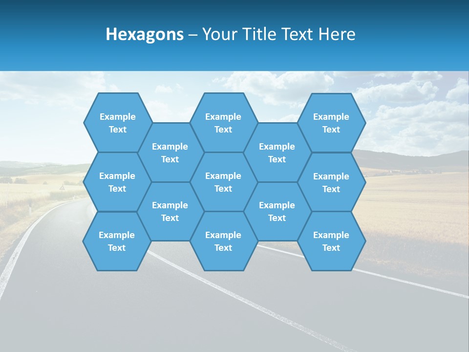 A Long Road In The Middle Of The Field PowerPoint Template