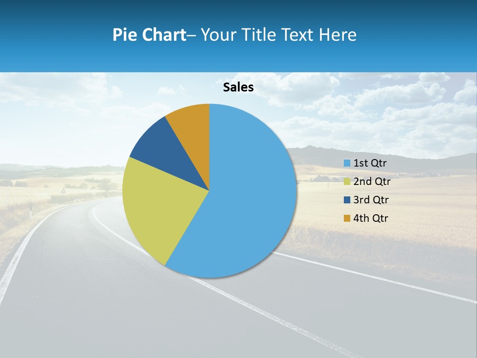A Long Road In The Middle Of The Field PowerPoint Template