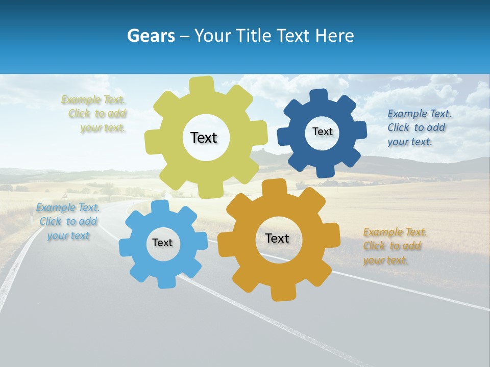 A Long Road In The Middle Of The Field PowerPoint Template