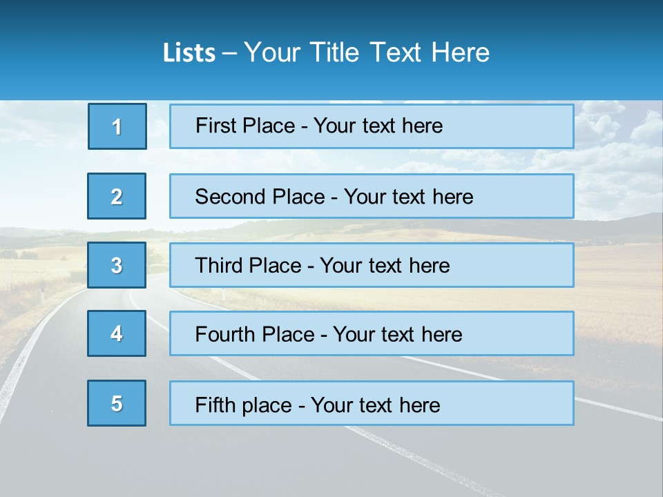 A Long Road In The Middle Of The Field PowerPoint Template
