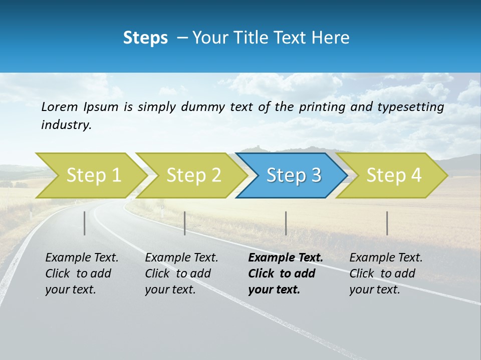 A Long Road In The Middle Of The Field PowerPoint Template