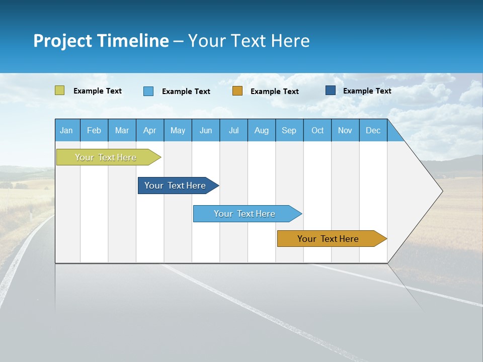 A Long Road In The Middle Of The Field PowerPoint Template