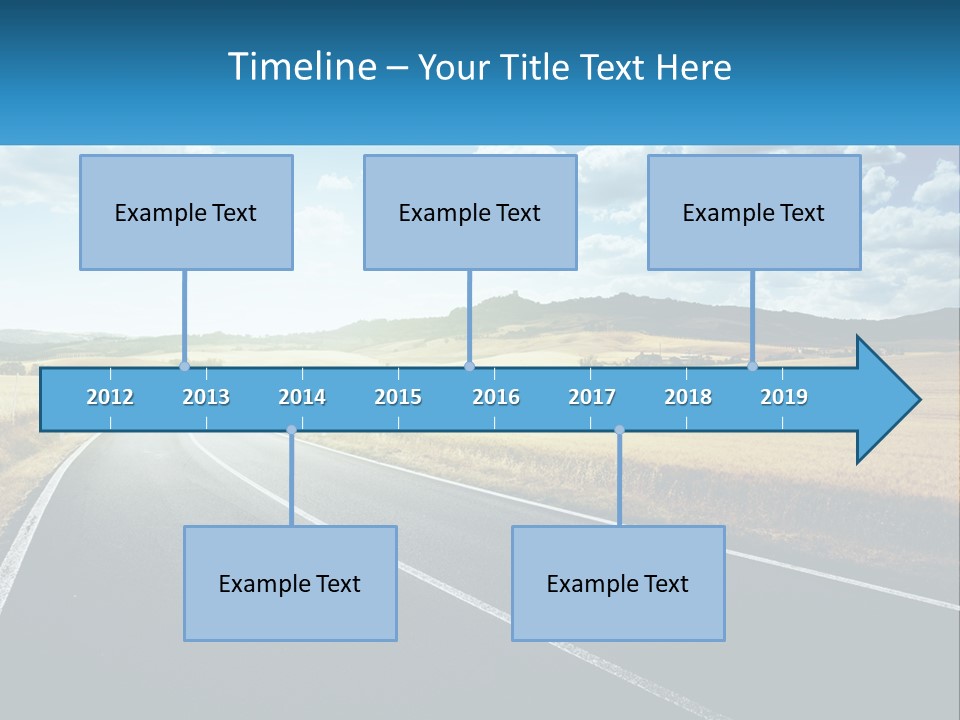 A Long Road In The Middle Of The Field PowerPoint Template