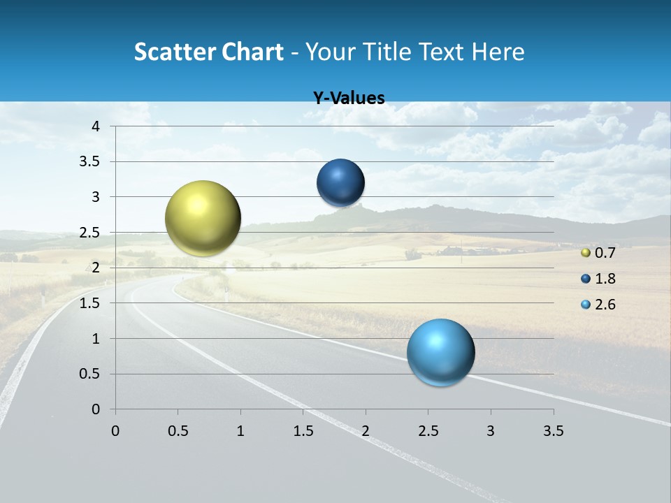 A Long Road In The Middle Of The Field PowerPoint Template