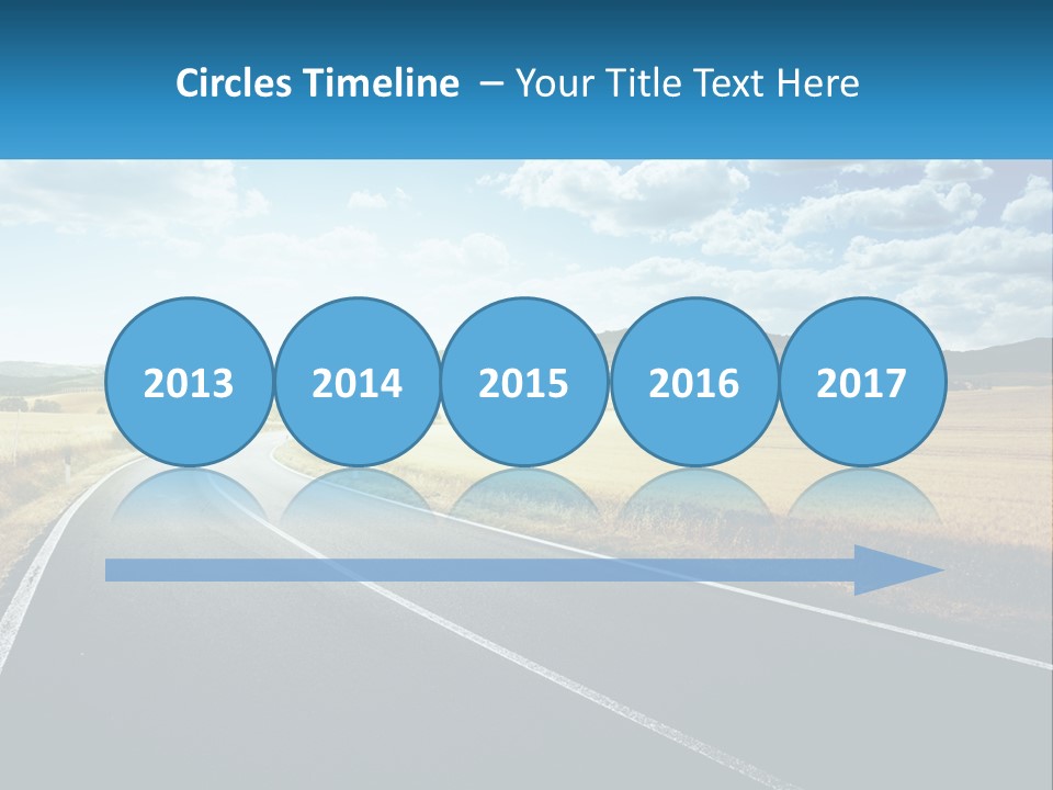 A Long Road In The Middle Of The Field PowerPoint Template