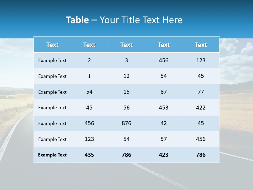 A Long Road In The Middle Of The Field PowerPoint Template